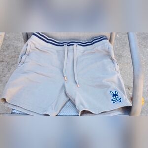 Psycho Bunny Tan Lounge Shorts Tipped Waistband Size Medium